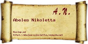 Abeles Nikoletta névjegykártya